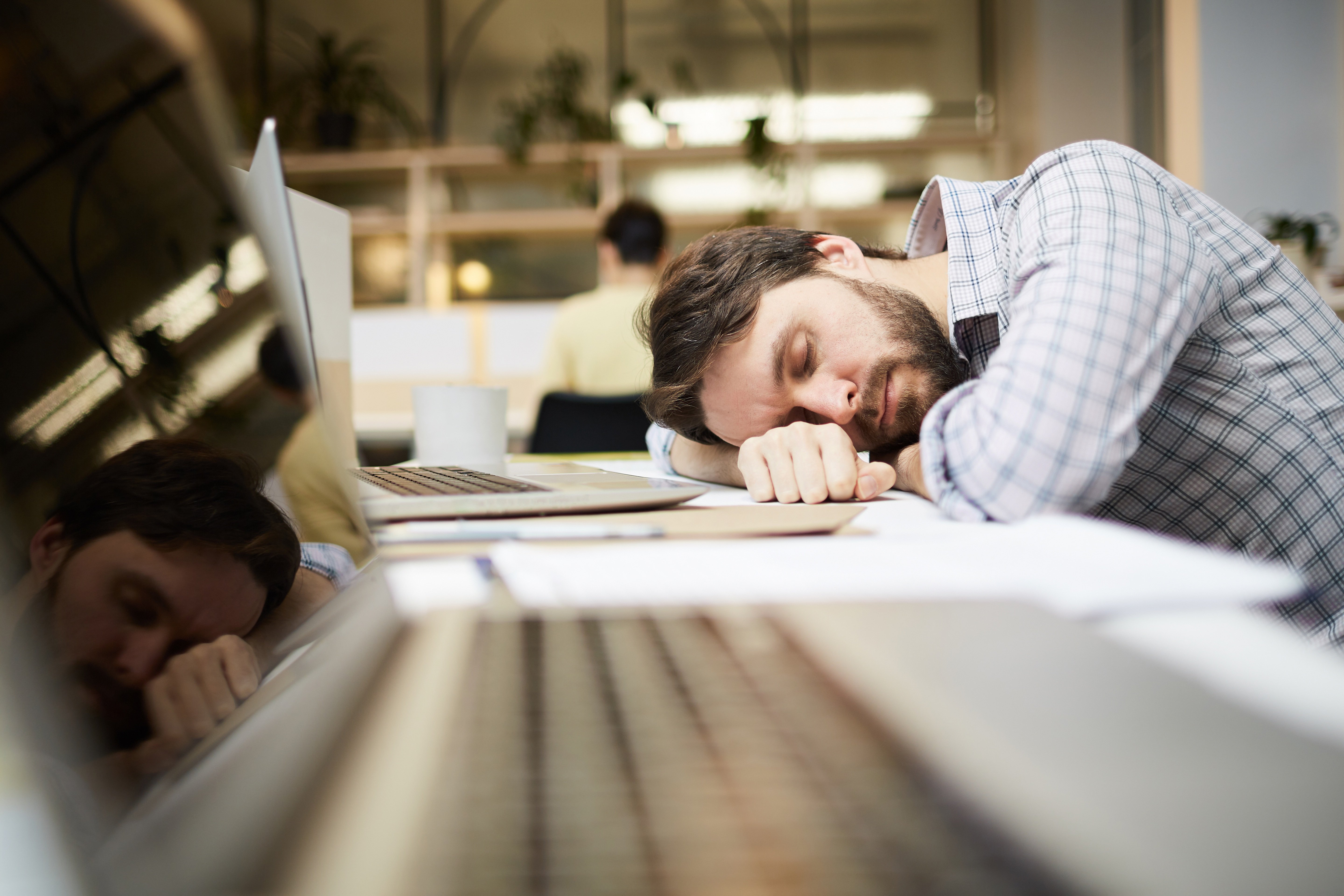 Man experiencing fatigue that may be associated with changing hormone levels