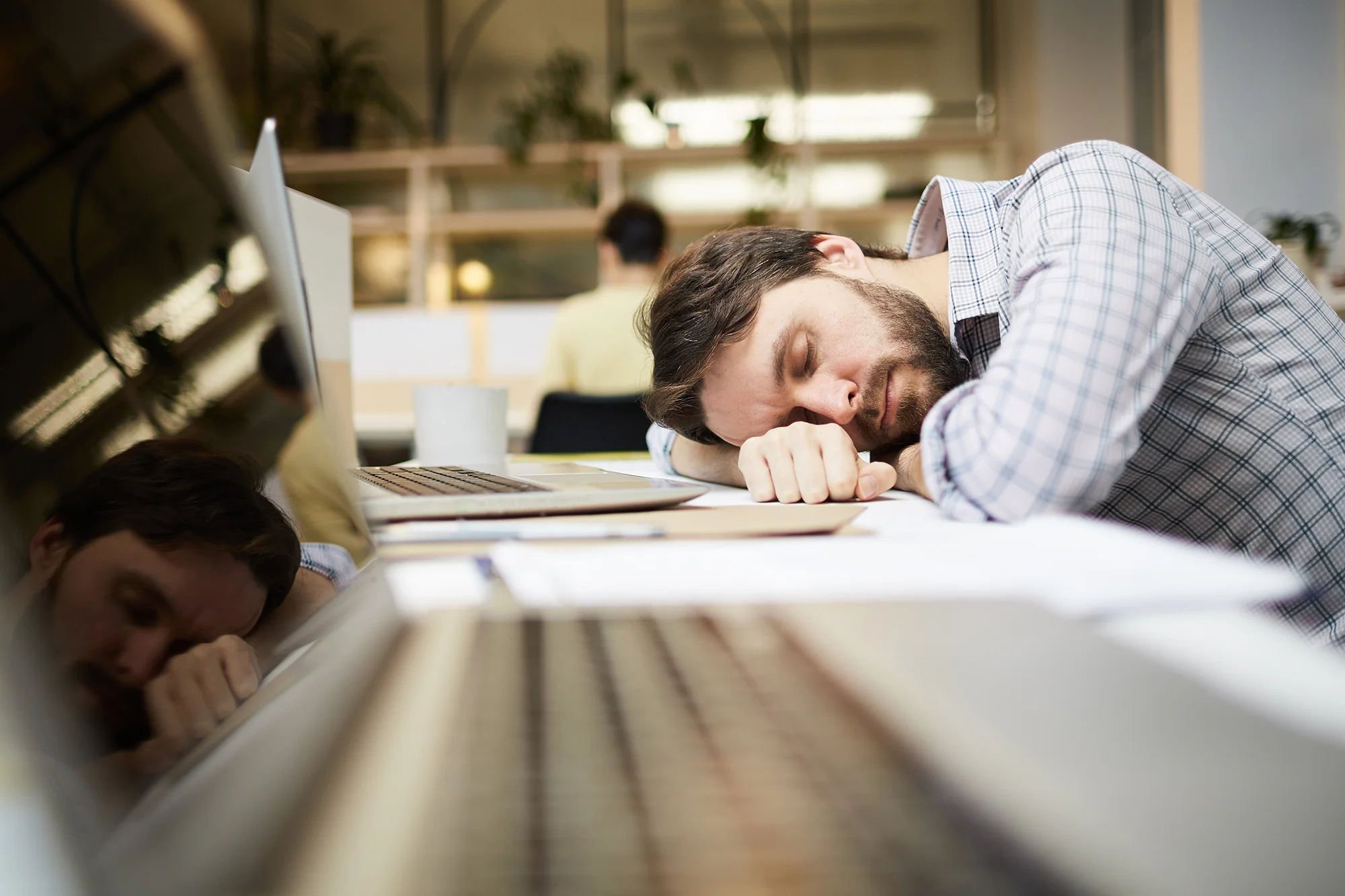 Man experiencing fatigue that may be associated with changing hormone levels